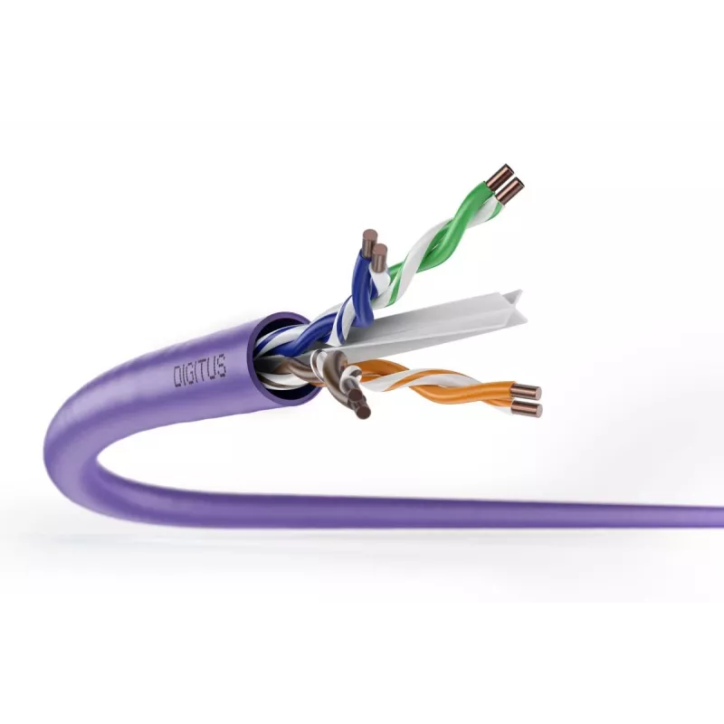 DIGITUS CAT6 U/UTP montavimo kabelis - B2ca - 100m - Violetinis