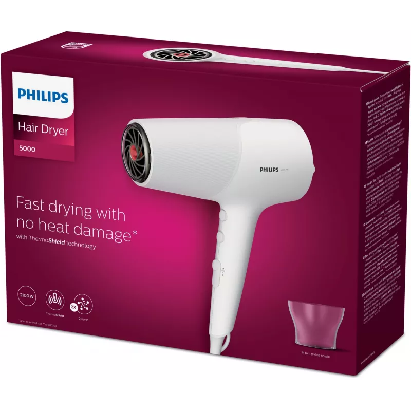 Plaukų džiovintuvas Philips 5000 serijos BHD500/00 2100 W Baltas