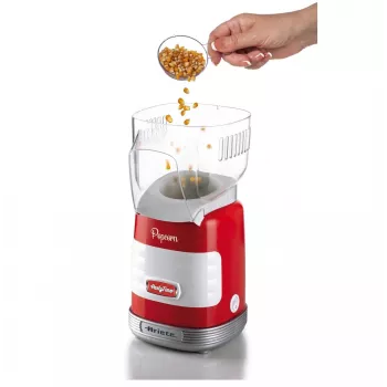 Ariete 2956 Party Time Pop Corn, kukurūzų spragintuvas, 60 g per 2 min., karšto oro, be riebalų, 1000 W, raudonas