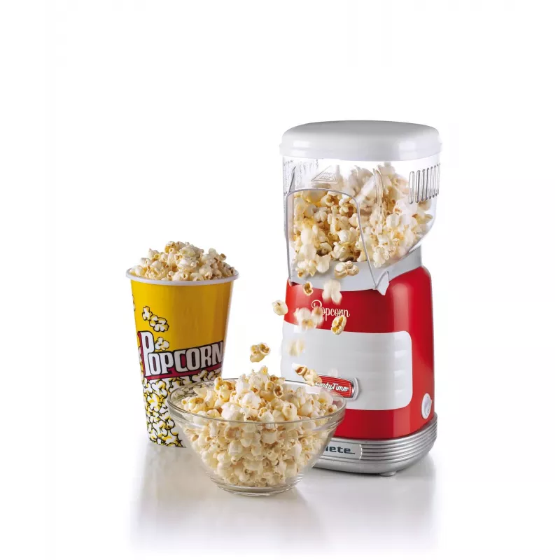 Ariete 2956 Party Time Pop Corn, kukurūzų spragintuvas, 60 g per 2 min., karšto oro, be riebalų, 1000 W, raudonas