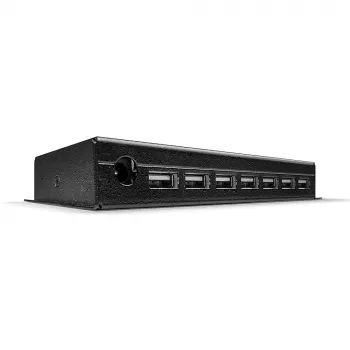 Lindy 7 Portų USB 2.0 Metal Hub, USB 2.0 Type-B, 480 Mbit/s, Juodas, Metalinis, 1.8 m