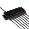 Lindy 42794 metalinis pramoninis USB 2.0 šakotuvas, 7 prievadai, 480 Mbit/s, tvirtinimo auselės, išorinis maitintuvas, juodas