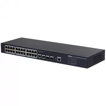 Valdomas L2 gigabito Ethernet jungiklis Dahua Technology SG4028, 26 prievadai, juodas