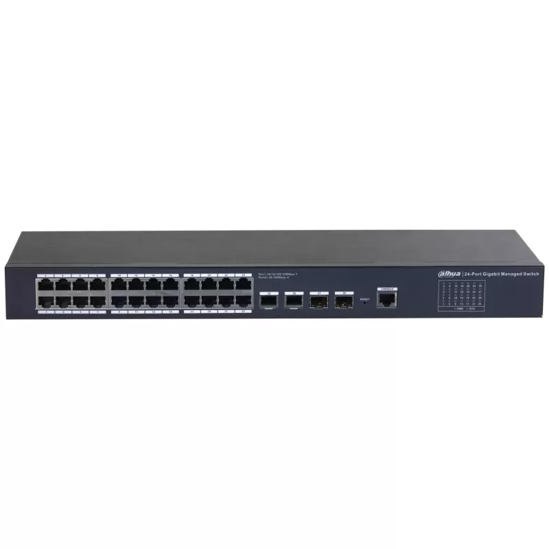 Valdomas L2 gigabito Ethernet jungiklis Dahua Technology SG4028, 26 prievadai, juodas