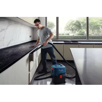 Cilindrinis dulkių siurblys Bosch GAS 15 PS Professional — sausas, 1100 W, 15 L dulkių maišas, 8 L skysčio talpa, 270 mbar