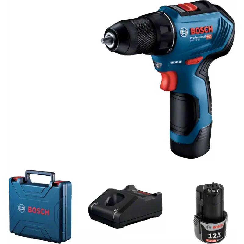 Bosch GSR 12V-30 Professional 1600 RPM mėlynas akumuliatorinis suktuvas-grąžtas