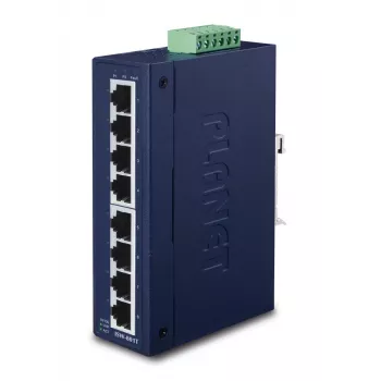 PLANET ISW-801T pramoninis 8 prievadų Fast Ethernet komutatorius, IP30, plonas korpusas