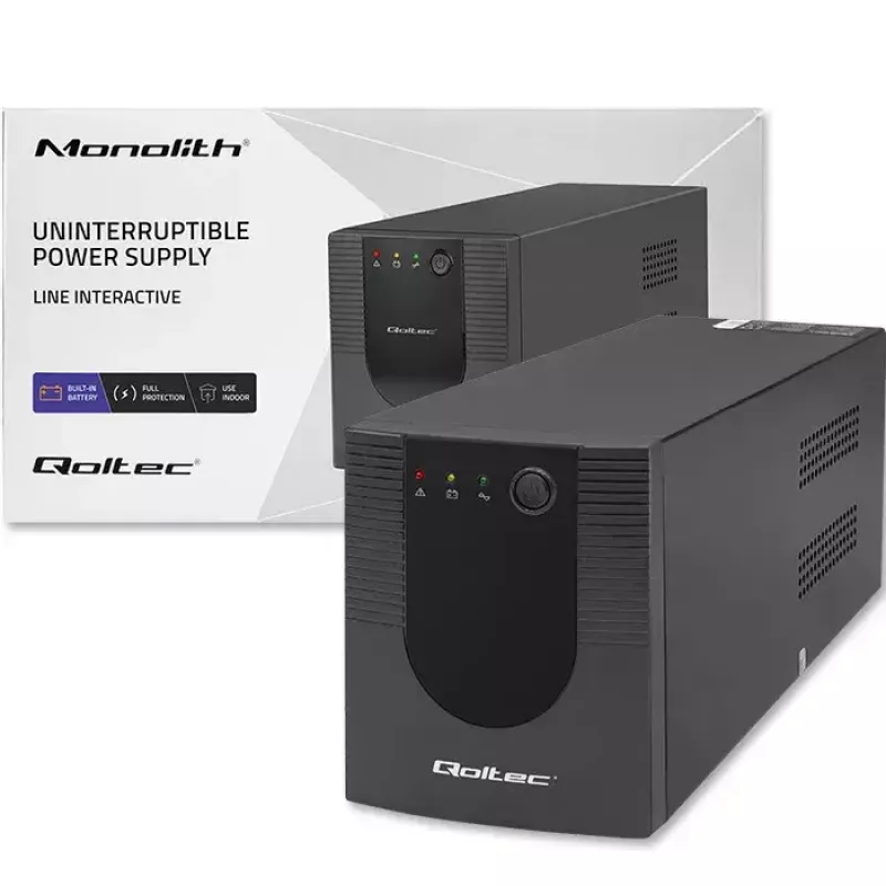 Qoltec UPS 53776 Line-Interactive 1.5 kVA 900 W 4 AC lizdai