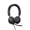 Jabra Evolve2 40 USB-A, MS Teams Stereo, laidinis, biuro/skambučių centro, 20 - 20000 Hz, 188 g, ausinės, juodos