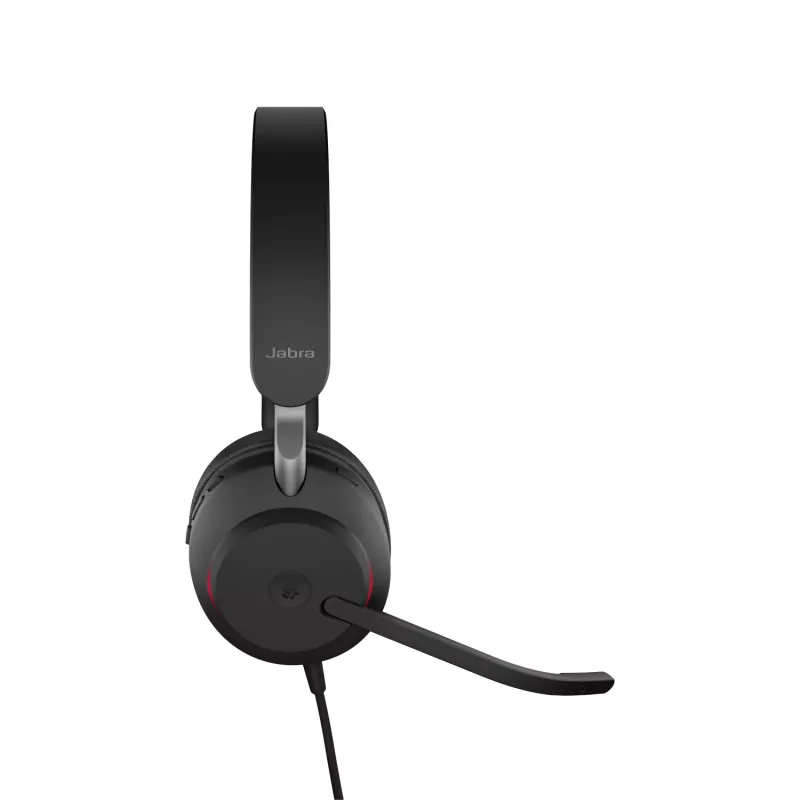 Jabra Evolve2 40 USB-A, MS Teams Stereo, laidinis, biuro/skambučių centro, 20 - 20000 Hz, 188 g, ausinės, juodos