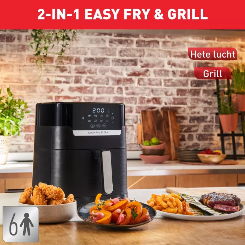 Tefal Easy Fry & Grill EY5058 karšto oro gruzdintuvė, 4,2 L, 1550 W, juoda