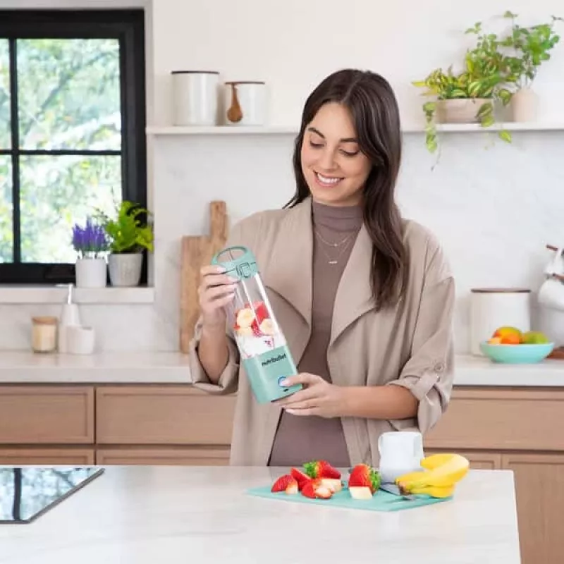 Sportinis blenderis NUTRIBULLET Portable 0,475 L Mėlynas, su akumuliatoriumi, Tritan dubuo, nerūdijančio plieno peiliai