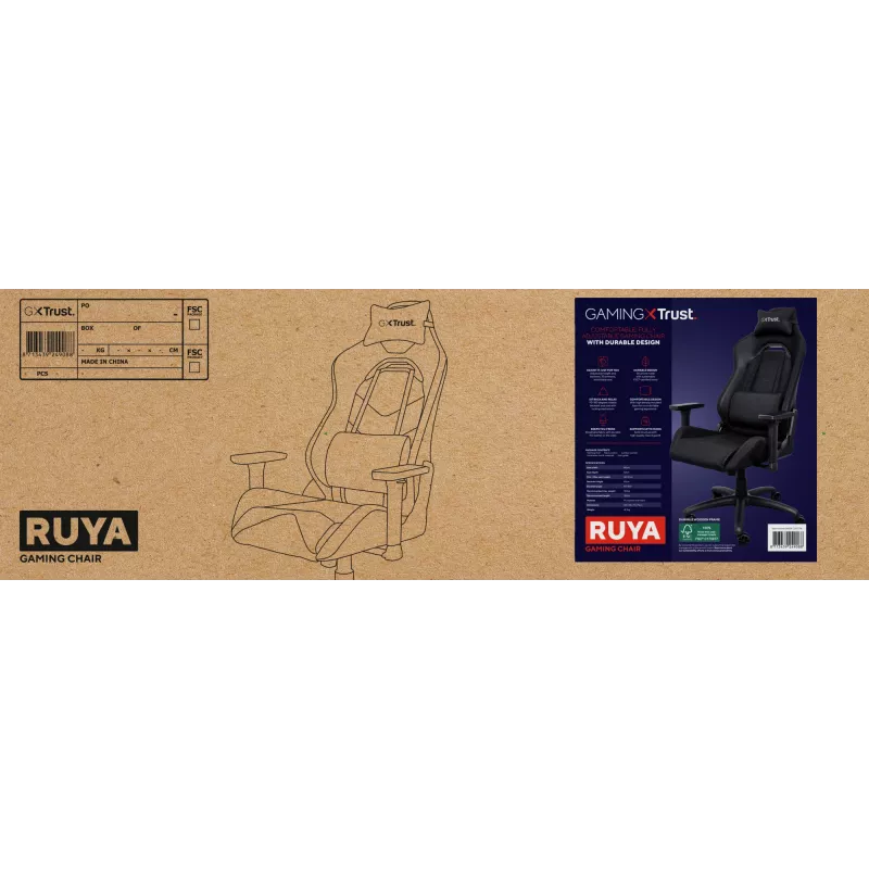 Trust GXT 714 RUYA universali žaidimų kėdė Juoda