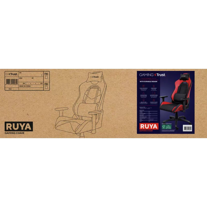 Trust GXT 714 RUYA universali žaidimų kėdė Juoda, Raudona