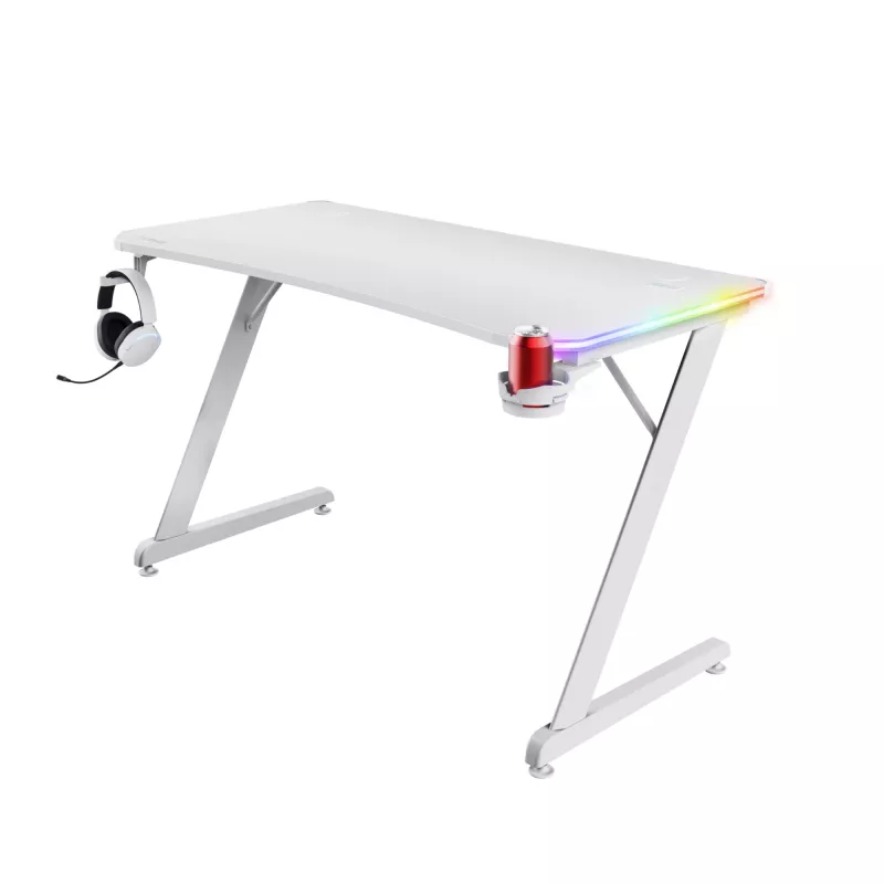 Žaidimų stalas Trust GXT 709W LUMINUS Baltas
