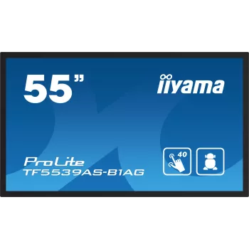 iiyama TF5539AS-B1AG ženklinimo ekranas Kiosko dizainas 138,7 cm (54,6 colio) LED 435 cd/m² 4K Ultra HD juodas Liečiamas ekranas Įmontuotas procesorius Android 11 24/7