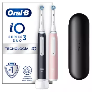 Oral-B iO3 Duo suaugusiųjų vibracinis dantų šepetėlis Juoda, Rožinė, Balta
