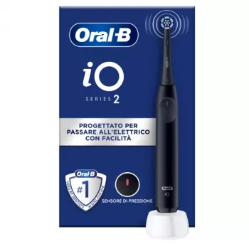 Oral-B iO 2 suaugusiųjų sukamoji dantų šepetėlis, juodas