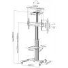 Equip 650602 LFD ekrano vežimėlis 37–70 colių (94–177,8 cm), pasukimas 90°, maks. VESA 600 x 400 mm, 50 kg, aliuminis, juodas, baltas