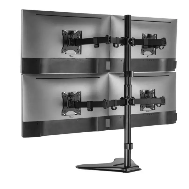 Equip 17-32 colių keturių monitorių stovas ant stalo su sukimo mechanizmu