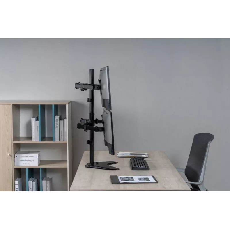 Equip 17-32 colių keturių monitorių stovas ant stalo su sukimo mechanizmu