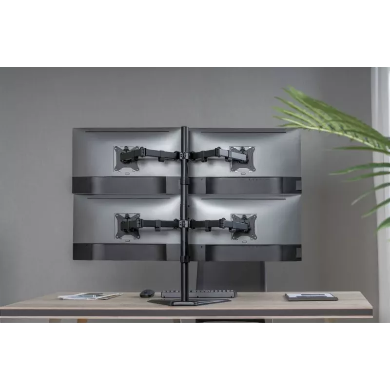 Equip 17-32 colių keturių monitorių stovas ant stalo su sukimo mechanizmu