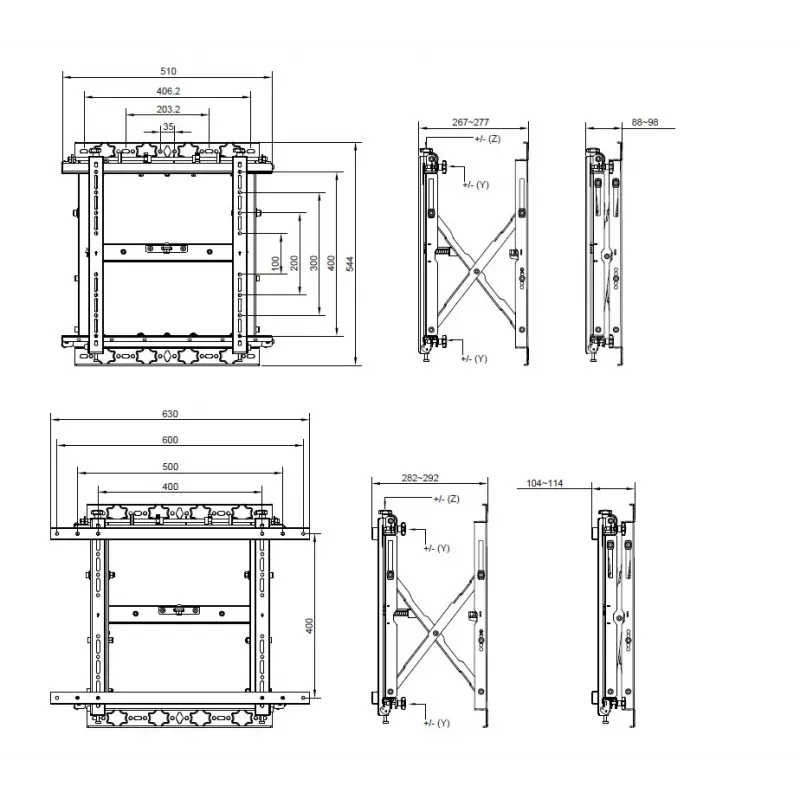 Equip TV sieninis laikiklis Push-In Pop-Out 19-55 colių, 50 kg, VESA 100x100-600x400 mm