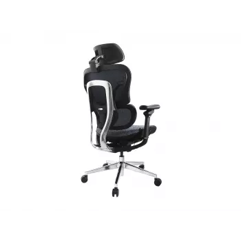 Equip ergonominė premium biuro kėdė su galvos atrama ir porankiais, mėlyna juoda