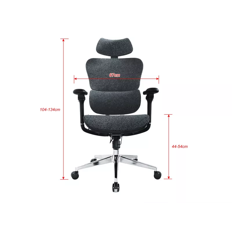 Equip ergonominė premium biuro kėdė su galvos atrama ir porankiais, mėlyna juoda