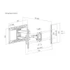 Equip pilno judesio TV laikiklis 43-100 colių, 200x200-800x400 mm, -10-5°, -60-60°, plastikas, nerūdijantis plienas, juodas