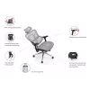 Equip Ergonominė Premium biuro kėdė su galvos atrama ir porankiais, pilka