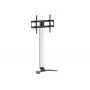 Grindinis TV stovas EQUIP 650614 37–86 colių ekranams, iki 45 kg, VESA 100x100–600x400, aukštis 900–1100 mm, pakreipimas -10° iki 5°, sidabrinis