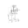 Equip mobilus motorizuotas LFD vežimėlis 55-100 colių, 2.54 m (100 col.), 200 x 200 mm, 800 x 600 mm, -10 - 5°, aliuminis, plastikas, nerūdijantis plienas, juoda