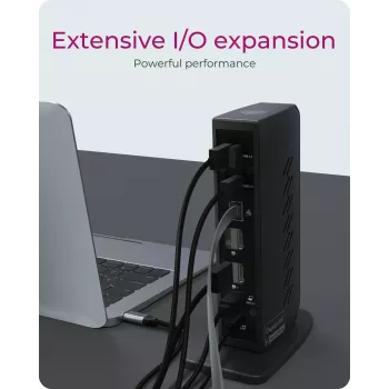 ICY BOX IB-DK2252AC stotelė su USB 3.2 Gen 1 (3.1 Gen 1) Type-C, juoda