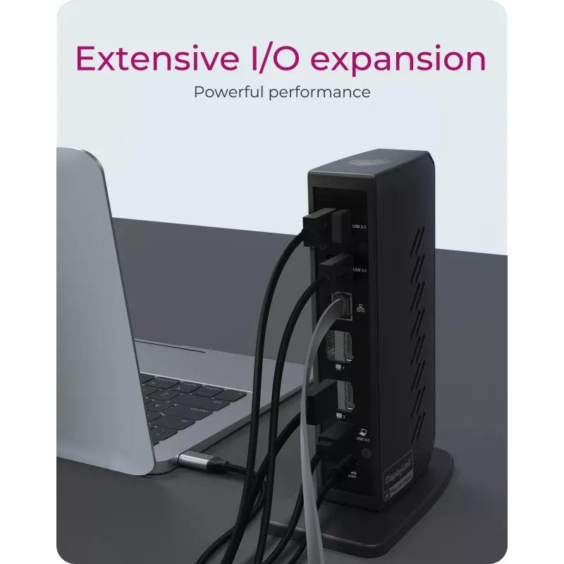 ICY BOX IB-DK2252AC stotelė su USB 3.2 Gen 1 (3.1 Gen 1) Type-C, juoda