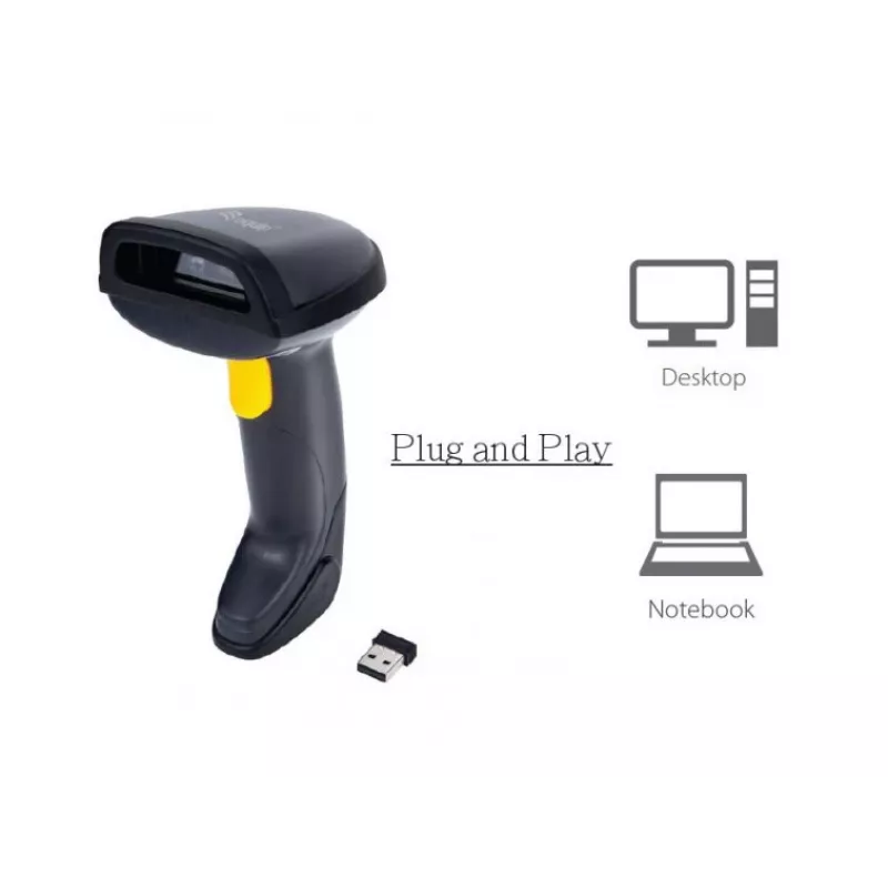 Equip Wireless 2D dviejų režimų brūkšninių kodų skaitytuvas su stovu, 2,4 GHz + Bluetooth