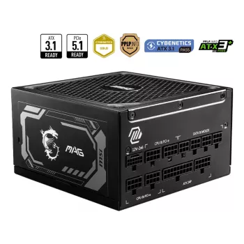 MSI MAG A1250GL PCIE5 maitinimo blokas 1250 W 24-pin ATX ATX juodas