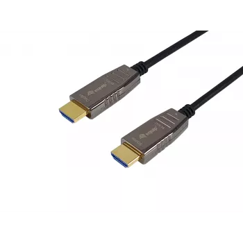 Equip HDMI 2.1 aktyvus optinis kabelis, 10m, 8K/60Hz, HDMI A tipo (standartinis), HDMI A tipo (standartinis), 3D, garso grįžtamasis kanalas (ARC), juodas