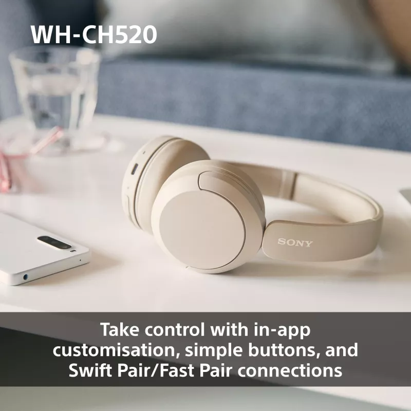 Sony WHCH520P.CE7 belaidės ausinės, 20-20000 Hz, skambučiai/muzika, 147 g, rožinė