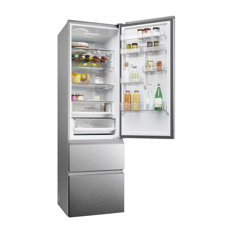 Šaldytuvas Haier 3D 60 Serie 5 HTW5620DNMG, 414 L, No Frost, sidabrinis