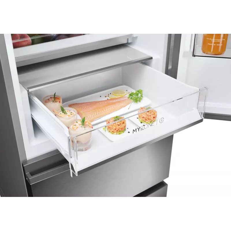 Šaldytuvas Haier 3D 60 Serie 5 HTW5620DNMG, 414 L, No Frost, sidabrinis