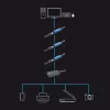 Lindy 43159 USB 3.0 aktyvus ilginamasis Pro šakotuvas, 4 prievadų, USB 3.2 Gen 1 (5 Gbit/s), USB-A, 10 m, juodas