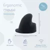 R-Go Tools Ergonomiška pelė R-Go HE Break su pertraukų programine įranga, didelė (rankos dydis ≥ 185 mm), kairiarankiams, Bluetooth, juoda