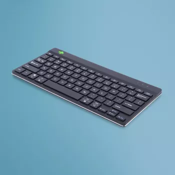 R-Go Tools ergonominė klaviatūra R-Go Compact Break, kompaktiška klaviatūra su pertraukų programine įranga, QWERTY (US), Bluetooth, juoda