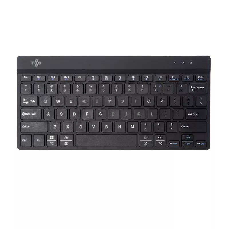 R-Go Tools ergonominė klaviatūra R-Go Compact Break, kompaktiška klaviatūra su pertraukų programine įranga, QWERTY (US), Bluetooth, juoda