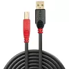Lindy 10m USB 2.0 Type A į B aktyvus kabelis, 10 m, USB A, USB B, USB 2.0, Vyriškas/Vyriškas, Juoda, Raudona