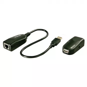 Lindy 50 m USB 2.0 Cat.6 ilgintuvas, tinklo siųstuvas ir imtuvas, 50 m, 480 Mbit/s, Cat5, Cat5e, Cat6, LG-8311, juoda