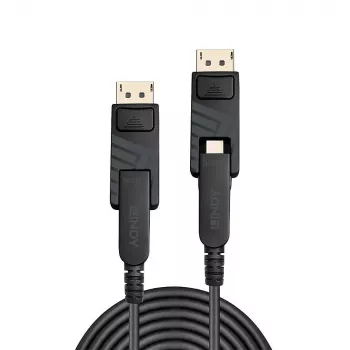 Lindy 50 m hibridinis šviesolaidinis Mini DisplayPort 1.4 laidas su nuimamomis DP jungtimis