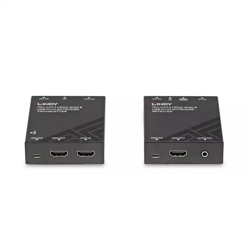 Lindy 70m Cat.6 HDMI 4K60, USB ir Audio KVM prailgintuvas