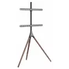 Manhattan 461795 judamas TV stovas su trikoje atramomis, nešiojamas, 45–65 col. (114,3–165,1 cm), maks. 32 kg, aliuminis, plienas, riešutmedis, juodas ir rudas